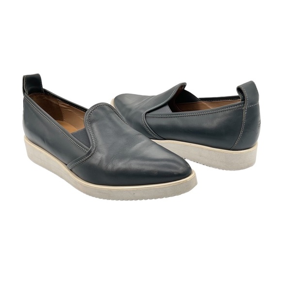 Everlane Blue Pointed Toe Leather Loafer Flats Size 8 Women's - Picture 1 of 10